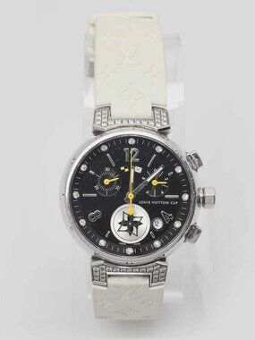 Louis Vuitton Stainless Steel and Diamond Tambour Lovely Cup Chronograph Quar...